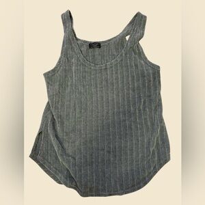 Laundry By Shelli Segal Ribbed Tank Top - Blueish Gray